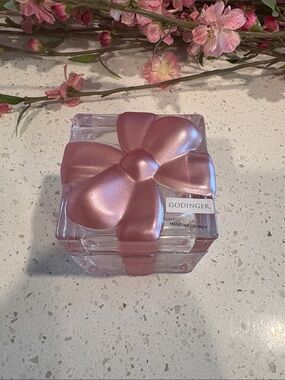 Godinger Clear Glass Box with Metallic Rose Bow